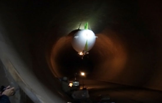 トンネル内無人飛行船画像伝送